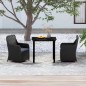 vidaXL 3-tlg. Garten-Essgruppe mit Kissen Schwarz vidaXL 3-tlg. Garten-Essgruppe mit Kissen Schwarz