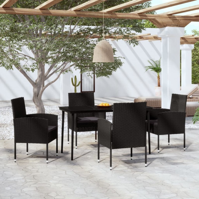 vidaXL 5-tlg. Garten-Essgruppe Schwarz vidaXL 5-tlg. Garten-Essgruppe Schwarz