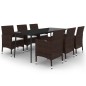 vidaXL 7-tlg. Garten-Essgruppe mit Kissen Poly Rattan und Glas vidaXL 7-tlg. Garten-Essgruppe mit Kissen Poly Rattan und Glas