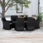 vidaXL 7-tlg. Garten-Essgruppe mit Kissen Schwarz vidaXL 7-tlg. Garten-Essgruppe mit Kissen Schwarz
