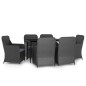 vidaXL 7-tlg. Garten-Essgruppe mit Kissen Schwarz vidaXL 7-tlg. Garten-Essgruppe mit Kissen Schwarz