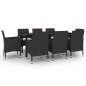vidaXL 9-tlg. Garten-Essgruppe mit Auflagen Poly Rattan und Glas vidaXL 9-tlg. Garten-Essgruppe mit Auflagen Poly Rattan und Glas