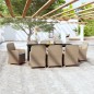 vidaXL 9-tlg. Garten-Essgruppe mit Kissen Braun