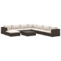 vidaXL 9-tlg. Garten-Lounge-Set mit Auflagen Poly Rattan Braun vidaXL 9-tlg. Garten-Lounge-Set mit Auflagen Poly Rattan Braun
