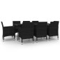 vidaXL 9-tlg. Garten-Essgruppe mit Kissen Poly Rattan und Glas vidaXL 9-tlg. Garten-Essgruppe mit Kissen Poly Rattan und Glas