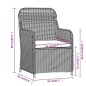 vidaXL 3-tlg. Garten-Essgruppe mit Kissen Braun vidaXL 3-tlg. Garten-Essgruppe mit Kissen Braun