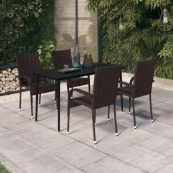 vidaXL 5-tlg. Garten-Essgruppe Braun und Schwarz