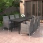 vidaXL 7-tlg. Garten-Essgruppe mit Auflagen Poly Rattan und Glas vidaXL 7-tlg. Garten-Essgruppe mit Auflagen Poly Rattan und Glas