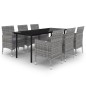 vidaXL 7-tlg. Garten-Essgruppe mit Auflagen Poly Rattan und Glas vidaXL 7-tlg. Garten-Essgruppe mit Auflagen Poly Rattan und Glas
