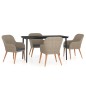 vidaXL 5-tlg. Garten-Essgruppe mit Kissen Braun vidaXL 5-tlg. Garten-Essgruppe mit Kissen Braun