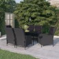 vidaXL 7-tlg. Garten-Essgruppe Dunkelgrau vidaXL 7-tlg. Garten-Essgruppe Dunkelgrau