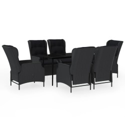vidaXL 7-tlg. Garten-Essgruppe Dunkelgrau