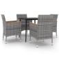 vidaXL 5-tlg. Garten-Essgruppe mit Auflagen Poly Rattan und Glas vidaXL 5-tlg. Garten-Essgruppe mit Auflagen Poly Rattan und Glas