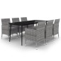 vidaXL 7-tlg. Garten-Essgruppe mit Kissen Poly Rattan und Glas vidaXL 7-tlg. Garten-Essgruppe mit Kissen Poly Rattan und Glas