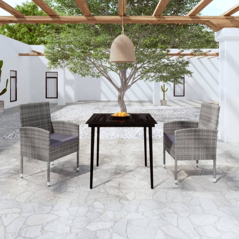 vidaXL 3-tlg. Garten-Essgruppe Anthrazit vidaXL 3-tlg. Garten-Essgruppe Anthrazit