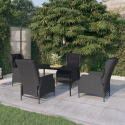 vidaXL 5-tlg. Garten-Essgruppe Dunkelgrau