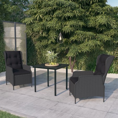 vidaXL 3-tlg. Garten-Essgruppe Dunkelgrau