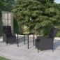 vidaXL 3-tlg. Garten-Essgruppe Dunkelgrau vidaXL 3-tlg. Garten-Essgruppe Dunkelgrau
