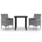 vidaXL 3-tlg. Garten-Essgruppe mit Auflagen Poly Rattan und Glas vidaXL 3-tlg. Garten-Essgruppe mit Auflagen Poly Rattan und Glas