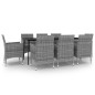 vidaXL 9-tlg. Garten-Essgruppe mit Kissen Poly Rattan und Glas vidaXL 9-tlg. Garten-Essgruppe mit Kissen Poly Rattan und Glas