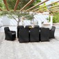 vidaXL 9-tlg. Garten-Essgruppe mit Kissen Schwarz vidaXL 9-tlg. Garten-Essgruppe mit Kissen Schwarz