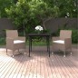 vidaXL 3-tlg. Garten-Essgruppe mit Auflagen Poly Rattan und Glas vidaXL 3-tlg. Garten-Essgruppe mit Auflagen Poly Rattan und Glas