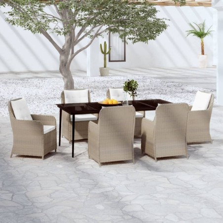 vidaXL 7-tlg. Garten-Essgruppe Braun