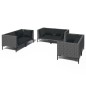 vidaXL 6-tlg. Garten-Lounge-Set mit Auflagen Poly Rattan Dunkelgrau vidaXL 6-tlg. Garten-Lounge-Set mit Auflagen Poly Rattan Dunkelgrau