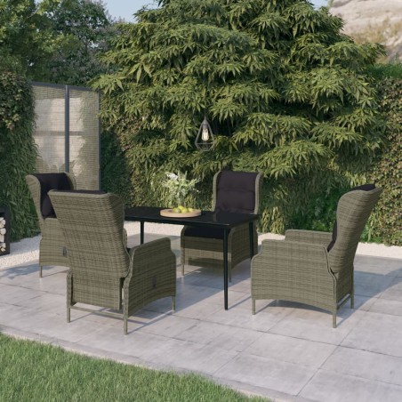 vidaXL 5-tlg. Garten-Essgruppe Braun
