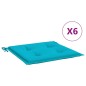 Gartenstuhl-Kissen 6 Stk. Türkis 50x50x3 cm Stoff Gartenstuhl-Kissen 6 Stk. Türkis 50x50x3 cm Stoff