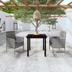 vidaXL 3-tlg. Garten-Essgruppe Anthrazit