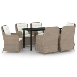 vidaXL 7-tlg. Garten-Essgruppe Braun