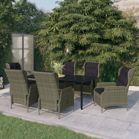 vidaXL 7-tlg. Garten-Essgruppe Braun