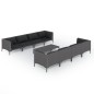 vidaXL 9-tlg. Garten-Lounge-Set mit Kissen Poly Rattan Dunkelgrau vidaXL 9-tlg. Garten-Lounge-Set mit Kissen Poly Rattan Dunkelgrau