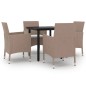 vidaXL 5-tlg. Garten-Essgruppe mit Auflagen Poly Rattan und Schwarz vidaXL 5-tlg. Garten-Essgruppe mit Auflagen Poly Rattan und Schwarz
