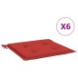 vidaXL Gartenstuhl-Kissen 6 Stk. Rot 40x40x3 cm Oxford-Gewebe vidaXL Gartenstuhl-Kissen 6 Stk. Rot 40x40x3 cm Oxford-Gewebe