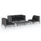 vidaXL 5-tlg. Garten-Lounge-Set mit Kissen Poly Rattan Dunkelgrau vidaXL 5-tlg. Garten-Lounge-Set mit Kissen Poly Rattan Dunkelgrau