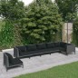 vidaXL 7-tlg. Garten-Lounge-Set mit Auflagen Poly Rattan Dunkelgrau vidaXL 7-tlg. Garten-Lounge-Set mit Auflagen Poly Rattan Dunkelgrau