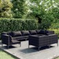 vidaXL 9-tlg. Garten-Lounge-Set mit Kissen Rund Rattan Dunkelgrau vidaXL 9-tlg. Garten-Lounge-Set mit Kissen Rund Rattan Dunkelgrau