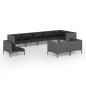 vidaXL 9-tlg. Garten-Lounge-Set mit Kissen Rund Rattan Dunkelgrau vidaXL 9-tlg. Garten-Lounge-Set mit Kissen Rund Rattan Dunkelgrau