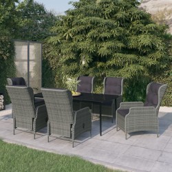 vidaXL 7-tlg. Garten-Essgruppe Hellgrau