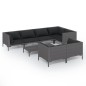 vidaXL 8-tlg. Garten-Lounge-Set mit Kissen Poly Rattan Dunkelgrau vidaXL 8-tlg. Garten-Lounge-Set mit Kissen Poly Rattan Dunkelgrau