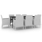 vidaXL 9-tlg. Garten-Essgruppe mit Kissen Poly Rattan und Glas vidaXL 9-tlg. Garten-Essgruppe mit Kissen Poly Rattan und Glas