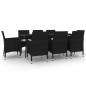 vidaXL 9-tlg. Garten-Essgruppe mit Kissen Poly Rattan und Glas vidaXL 9-tlg. Garten-Essgruppe mit Kissen Poly Rattan und Glas