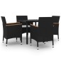 vidaXL 5-tlg. Garten-Essgruppe mit Auflagen Poly Rattan und Glas vidaXL 5-tlg. Garten-Essgruppe mit Auflagen Poly Rattan und Glas