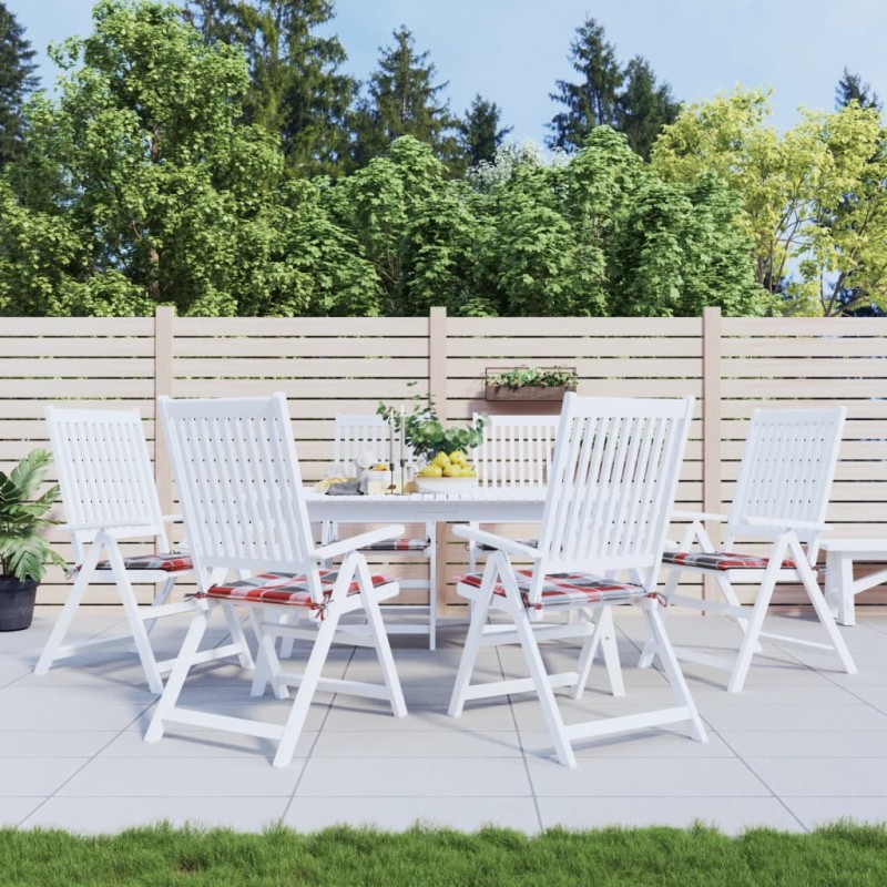 Gartenstuhl-Kissen 6Stk. Rot Karomuster 40x40x3cm Oxford-Gewebe Gartenstuhl-Kissen 6Stk. Rot Karomuster 40x40x3cm Oxford-Gewebe