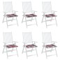 Gartenstuhl-Kissen 6Stk. Rot Karomuster 40x40x3cm Oxford-Gewebe Gartenstuhl-Kissen 6Stk. Rot Karomuster 40x40x3cm Oxford-Gewebe