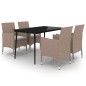 vidaXL 5-tlg. Garten-Essgruppe mit Kissen Poly Rattan und Glas vidaXL 5-tlg. Garten-Essgruppe mit Kissen Poly Rattan und Glas