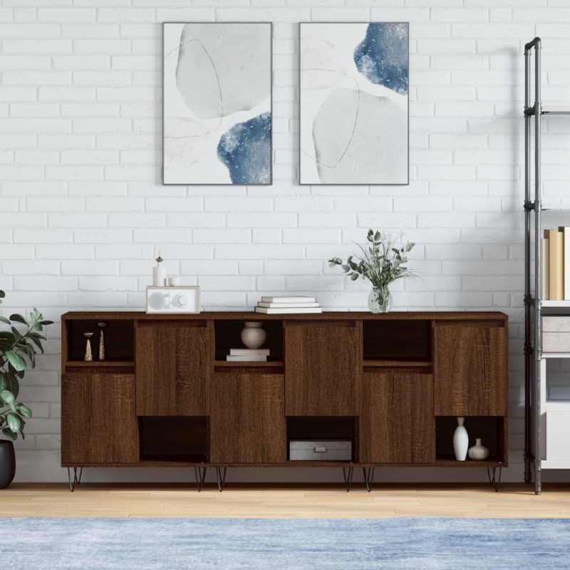 Sideboards 3 Stk. Braun Eichen-Optik Holzwerkstoff Sideboards 3 Stk. Braun Eichen-Optik Holzwerkstoff