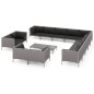 vidaXL 14-tlg. Garten-Lounge-Set mit Auflagen Poly Rattan Dunkelgrau vidaXL 14-tlg. Garten-Lounge-Set mit Auflagen Poly Rattan Dunkelgrau